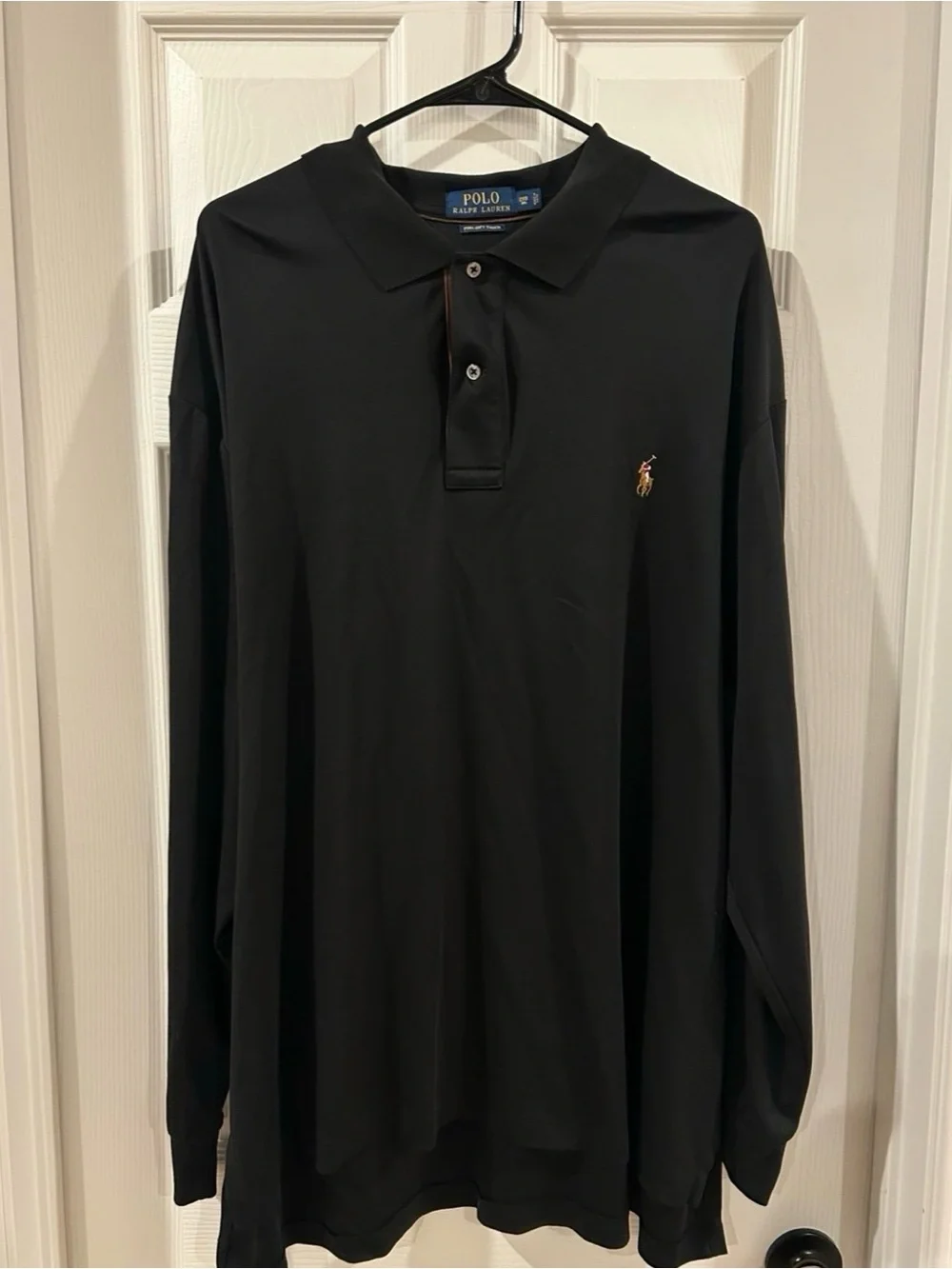 Ralph Lauren Men's Long-Sleeve Black Polo with Pony Logo